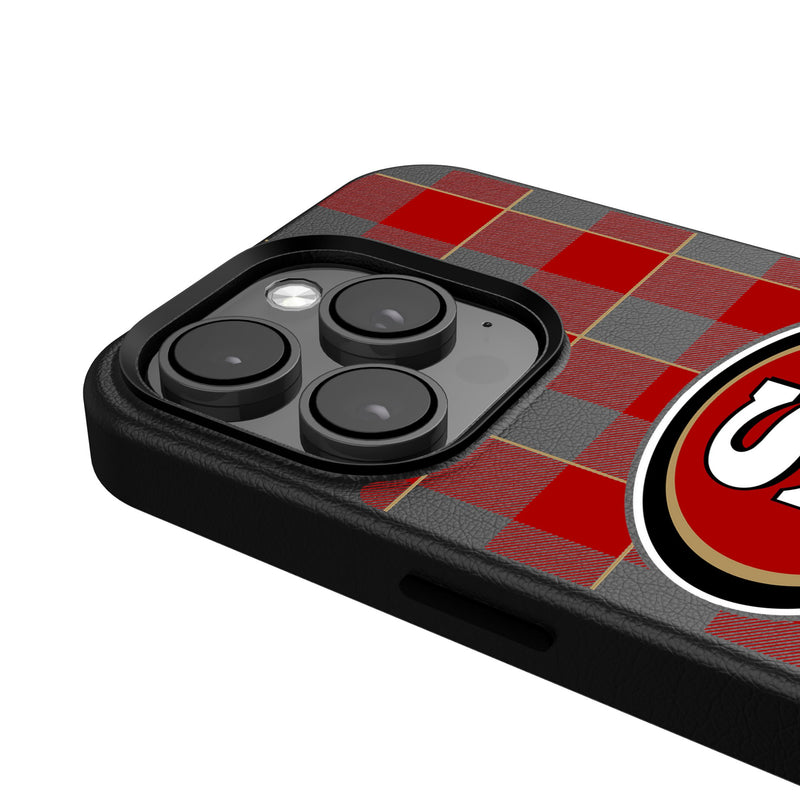 San Francisco 49ers Plaid iPhone MagSafe Compatible Phone Case for Apple iPhone Detail.Jpg