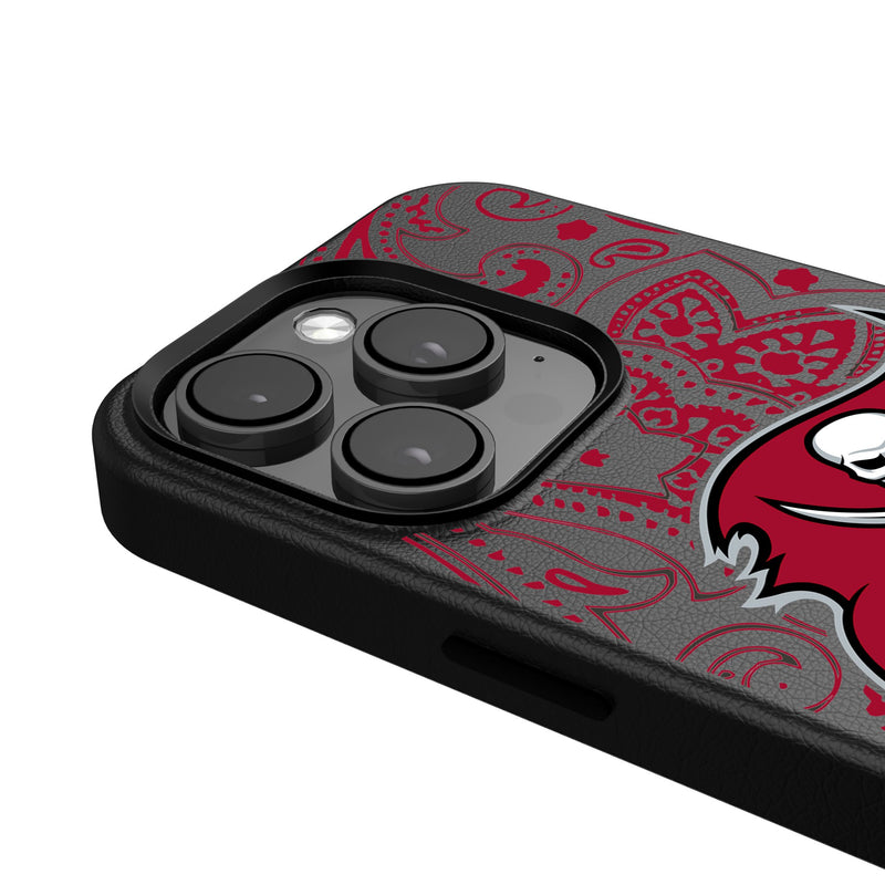 Tampa Bay Buccaneers Paisley iPhone MagSafe Compatible Phone Case for Apple iPhone Detail.Jpg