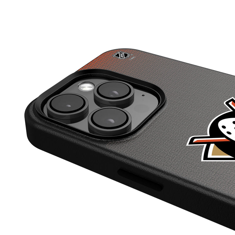 Anaheim Ducks Linen iPhone MagSafe Compatible Phone Case for Apple iPhone Detail.Jpg