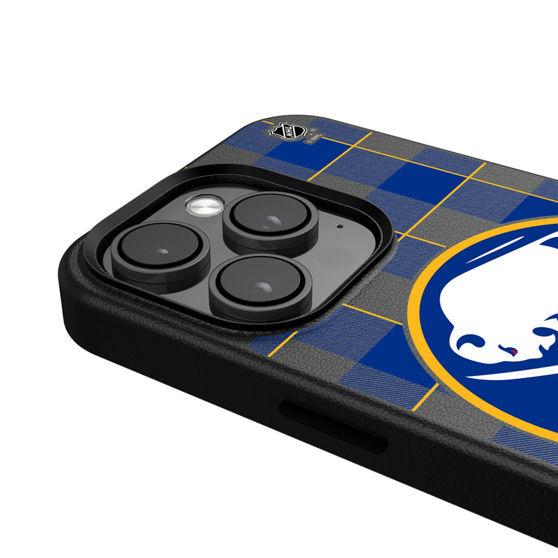 Buffalo Sabres Plaid iPhone MagSafe Compatible Phone Case Detail.Jpg