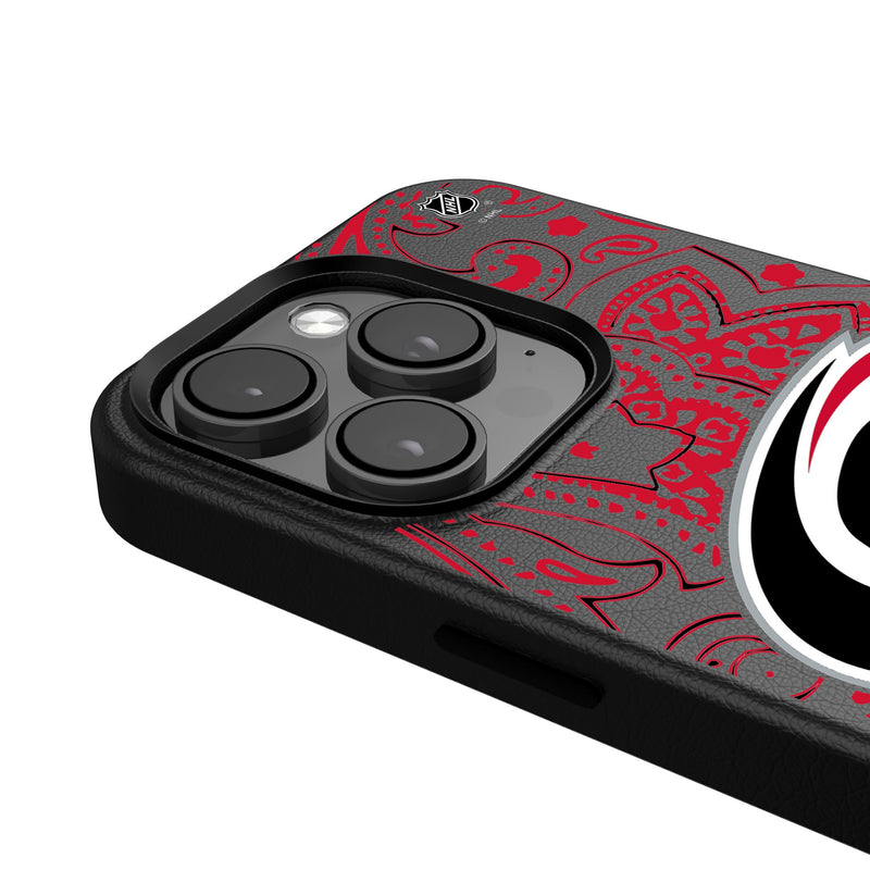 Carolina Hurricanes Paisley iPhone MagSafe Compatible Phone Case Detail.Jpg