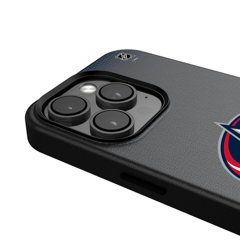 Columbus Blue Jackets Linen iPhone MagSafe Compatible Phone Case for Apple iPhone Detail.Jpg