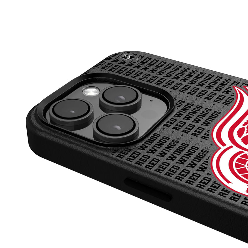 Detroit Red Wings Text Backdrop iPhone MagSafe Compatible Phone Case for Apple iPhone Detail.Jpg