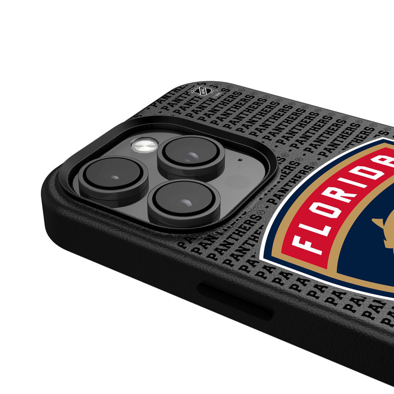 Florida Panthers Text Backdrop iPhone MagSafe Compatible Phone Case for Apple iPhone Detail.Jpg