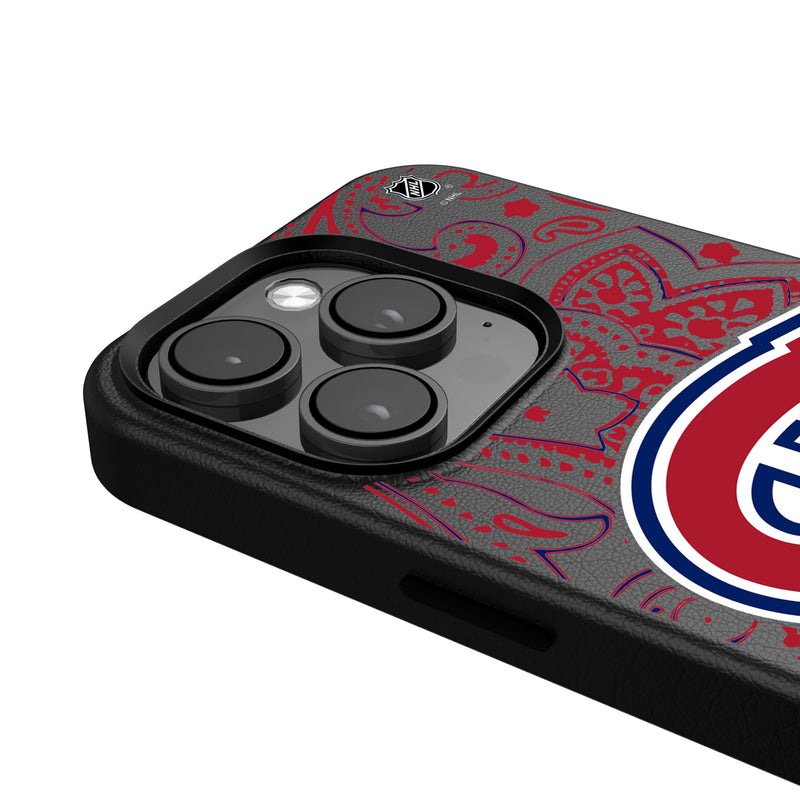 Montreal Canadiens Paisley iPhone MagSafe Compatible Phone Case Detail.Jpg