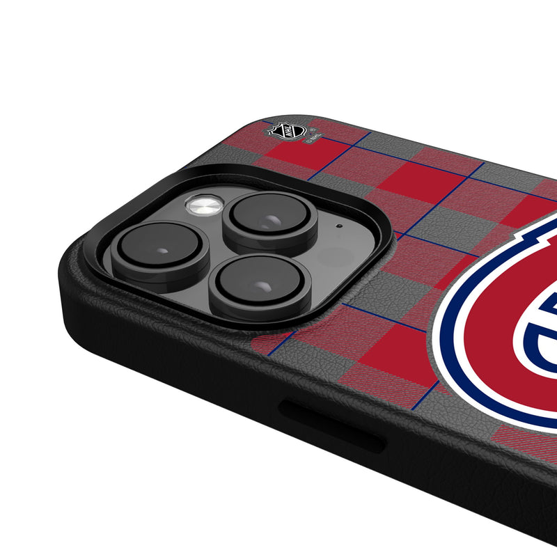 Montreal Canadiens Plaid iPhone MagSafe Compatible Phone Case Detail.Jpg