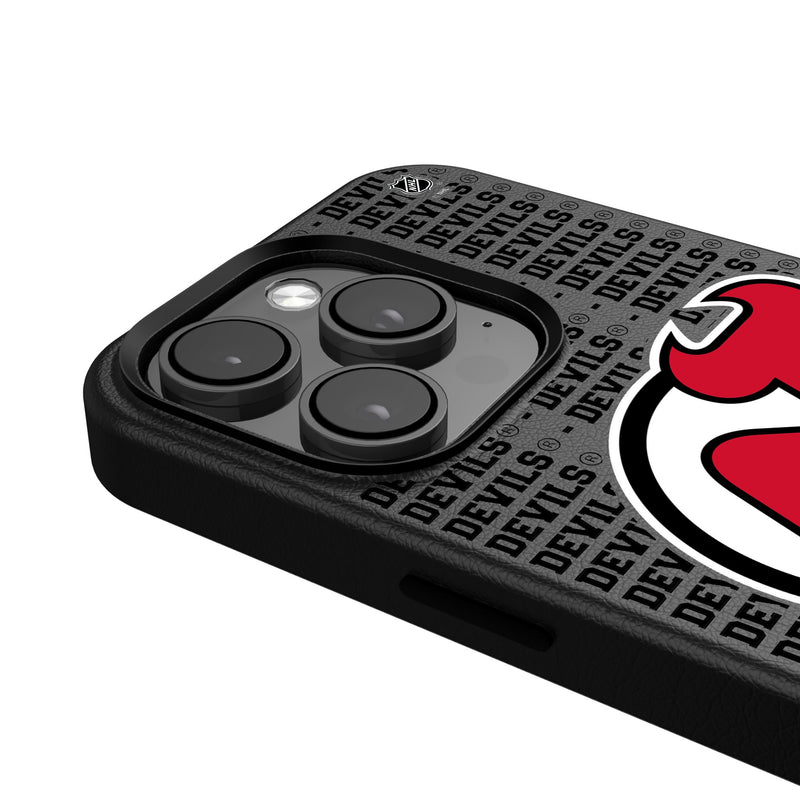 New Jersey Devils Text Backdrop iPhone MagSafe Compatible Phone Case for Apple iPhone Detail.Jpg