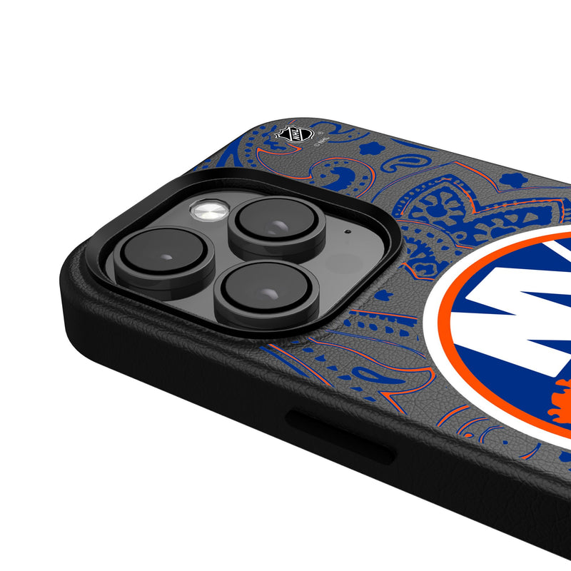 New York Islanders Paisley iPhone MagSafe Compatible Phone Case Detail.Jpg