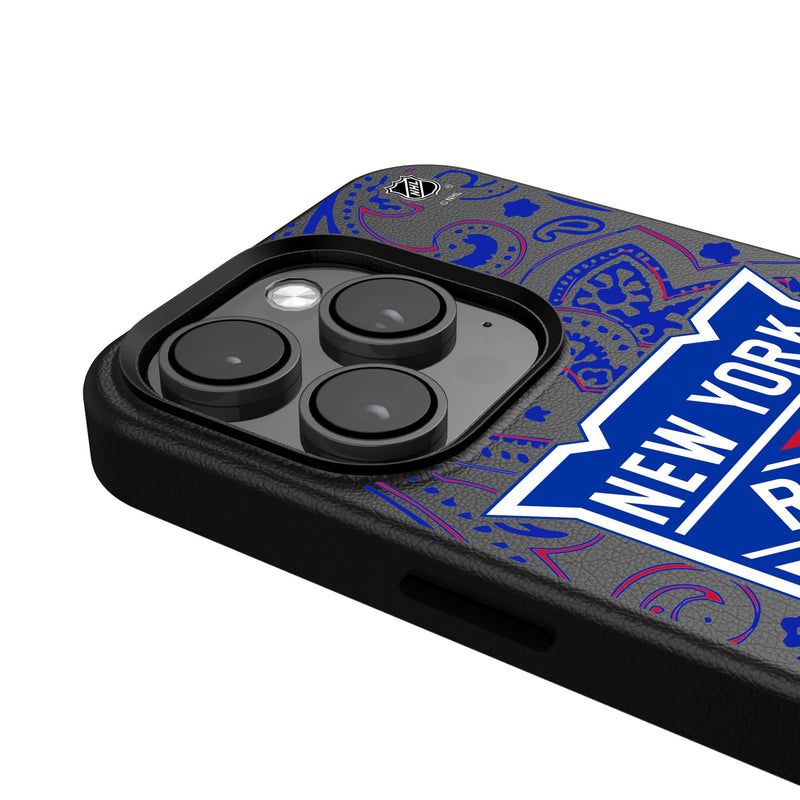 New York Rangers Paisley iPhone MagSafe Compatible Phone Case Detail.Jpg