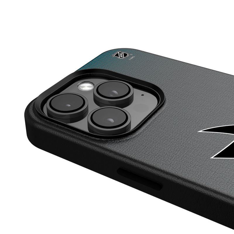 San Jose Sharks Linen iPhone MagSafe Compatible Phone Case for Apple iPhone Detail.Jpg