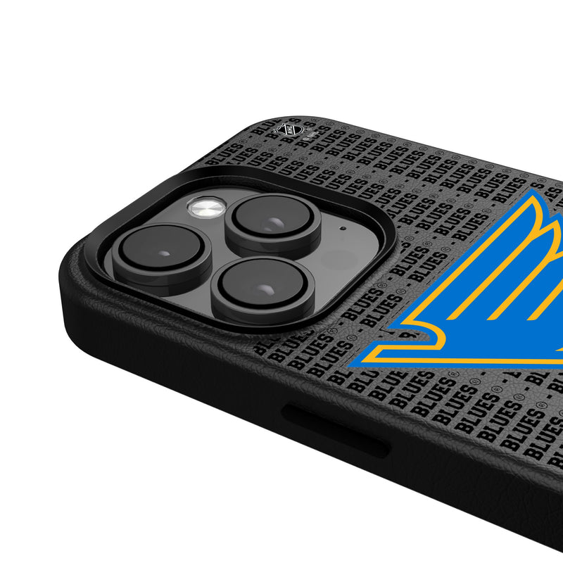 St. Louis Blues Text Backdrop iPhone MagSafe Compatible Phone Case for Apple iPhone Detail.Jpg