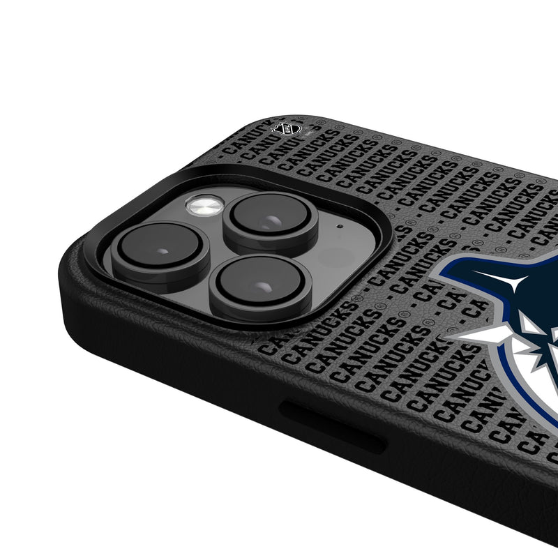 Vancouver Canucks Text Backdrop iPhone MagSafe Compatible Phone Case for Apple iPhone Detail.Jpg