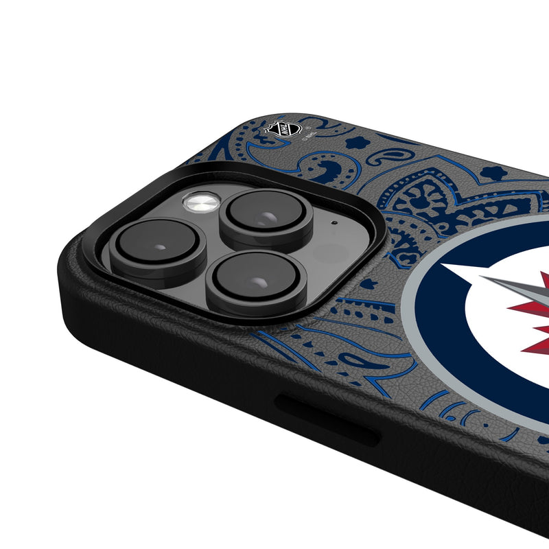 Winnipeg Jets Paisley iPhone MagSafe Compatible Phone Case Detail.Jpg