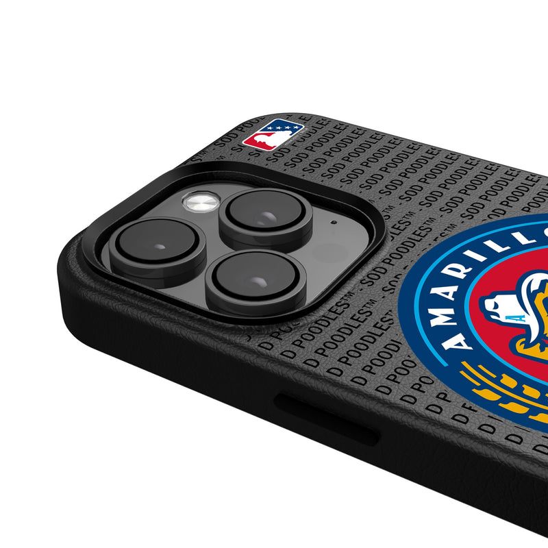 Amarillo Sod Poodles Text Backdrop iPhone MagSafe Compatible Phone Case Detail.Jpg