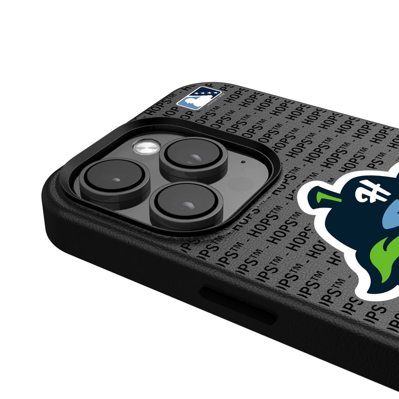 Hillsboro Hops Text Backdrop iPhone MagSafe Compatible Phone Case Detail.Jpg