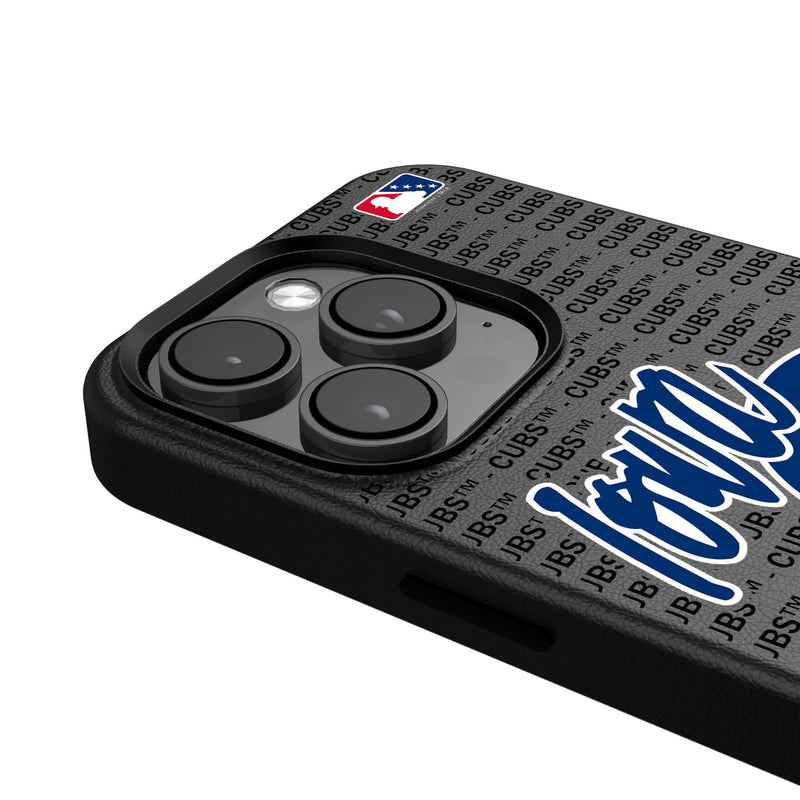 Iowa Cubs Text Backdrop iPhone MagSafe Compatible Phone Case Detail.Jpg