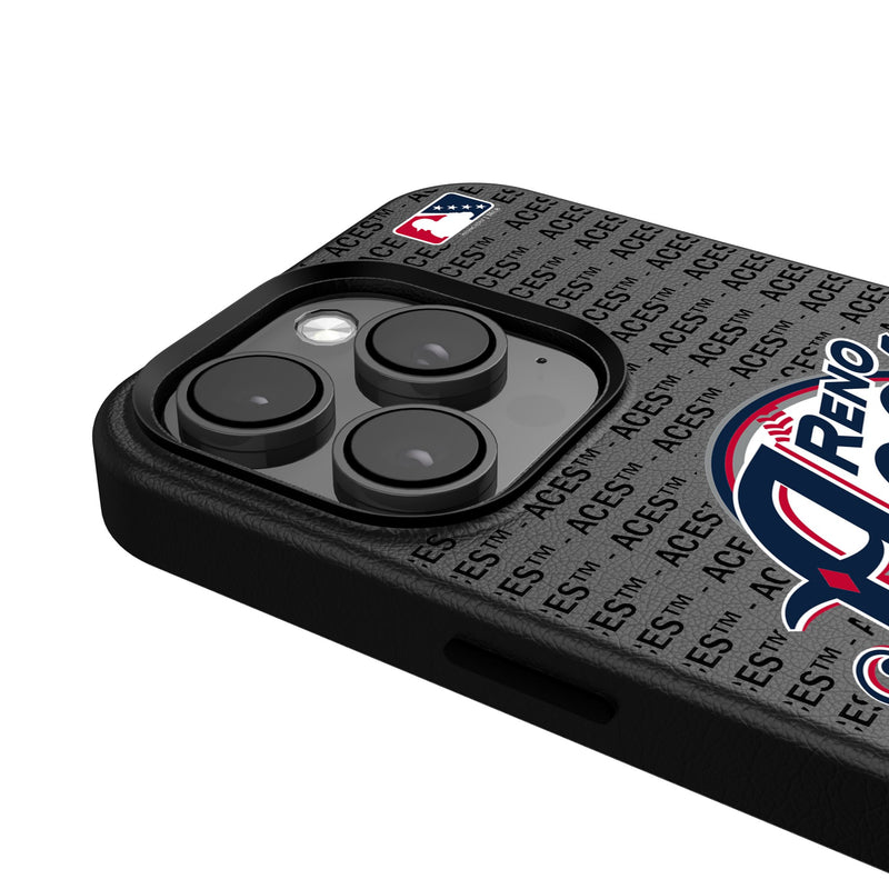 Reno Aces Text Backdrop iPhone MagSafe Compatible Phone Case Detail.Jpg