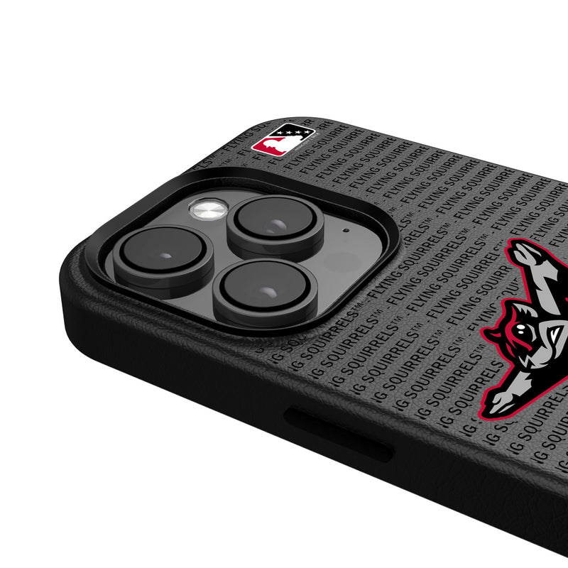 Richmond Flying Squirrels Text Backdrop iPhone MagSafe Compatible Phone Case Detail.Jpg