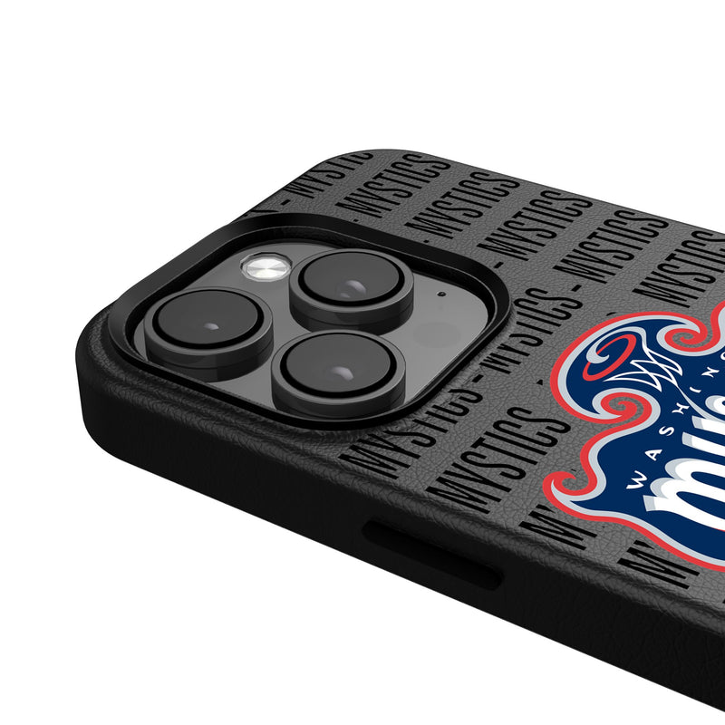 Washington Mystics Text Backdrop iPhone MagSafe Compatible Phone Case for Apple iPhone Detail.Jpg