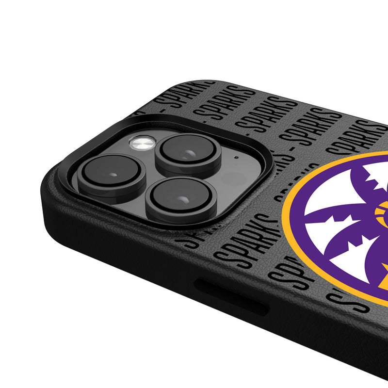 Los Angeles Sparks Text Backdrop iPhone MagSafe Compatible Phone Case for Apple iPhone Detail.Jpg