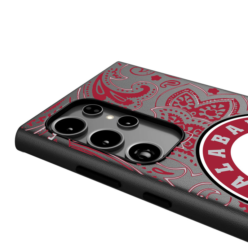 University of Alabama Crimson Tide Paisley Galaxy MagSafe Compatible Phone Case for Samsung Galaxy Detail.Jpg