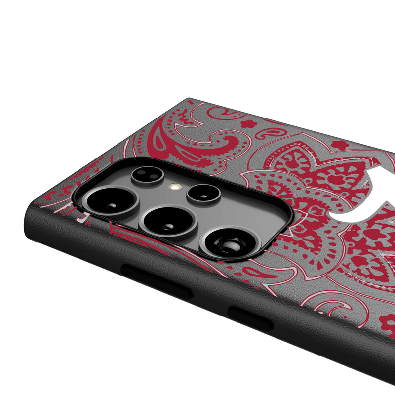 University of Alabama Crimson Tide Script A Paisley Galaxy MagSafe Compatible Phone Case for Samsung Galaxy Detail.Jpg