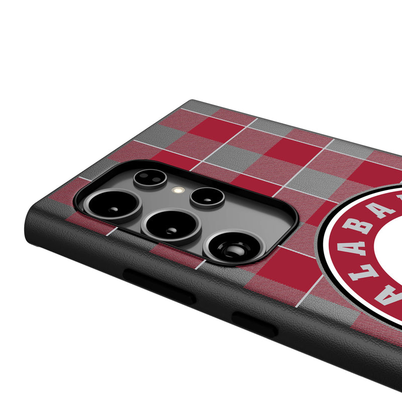 University of Alabama Crimson Tide Plaid Galaxy MagSafe Compatible Phone Case Detail.Jpg