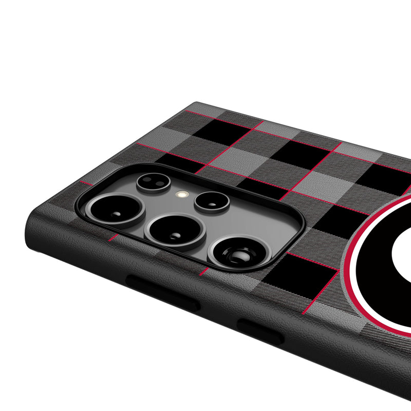 University of Georgia Bulldogs Plaid Galaxy MagSafe Compatible Phone Case for Samsung Galaxy Detail.Jpg