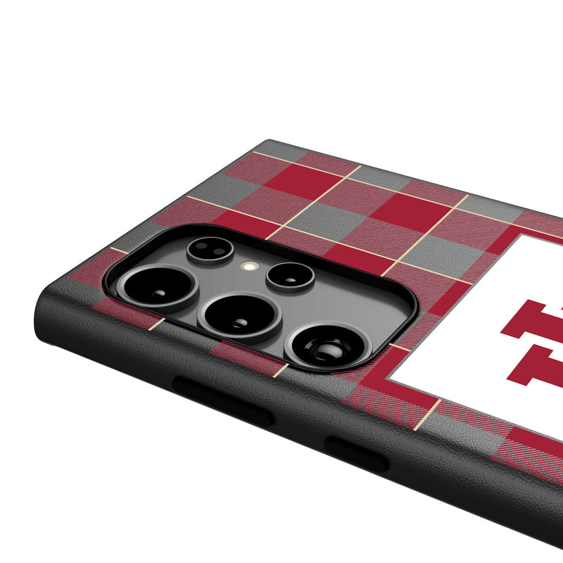 Indiana University Hoosiers Plaid Galaxy MagSafe Compatible Phone Case Detail.Jpg