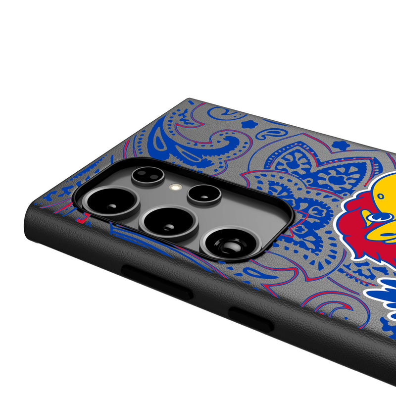 University of Kansas Jayhawks Paisley Galaxy MagSafe Compatible Phone Case Detail.Jpg