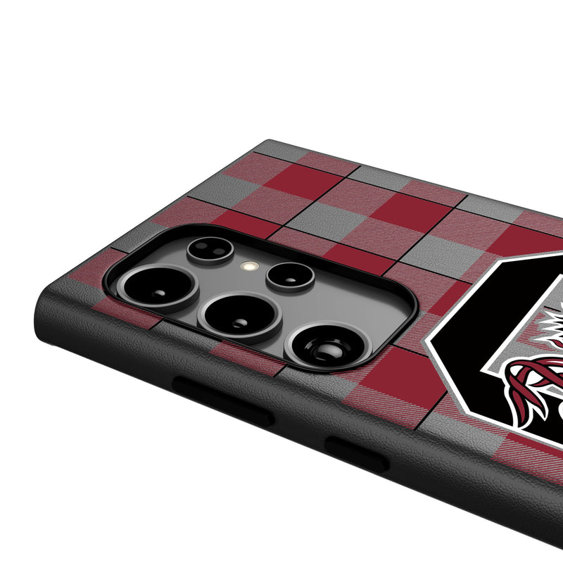 University of South Carolina Gamecocks Plaid Galaxy MagSafe Compatible Phone Case Detail.Jpg