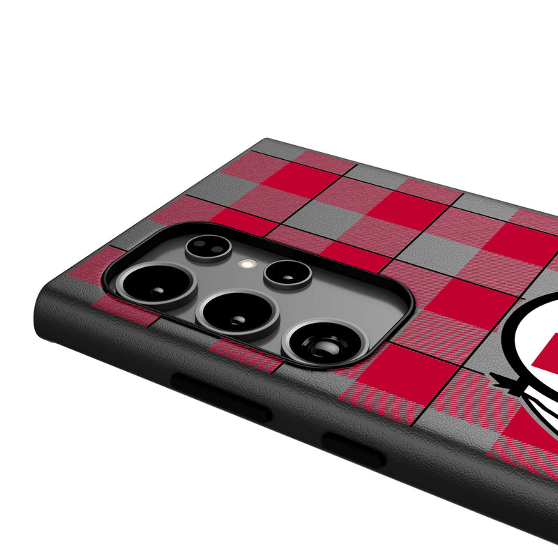 University of Utah Utes Plaid Galaxy MagSafe Compatible Phone Case Detail.Jpg