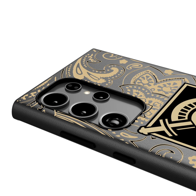 United States Military Academy Black Knights Paisley Galaxy MagSafe Compatible Phone Case Detail.Jpg