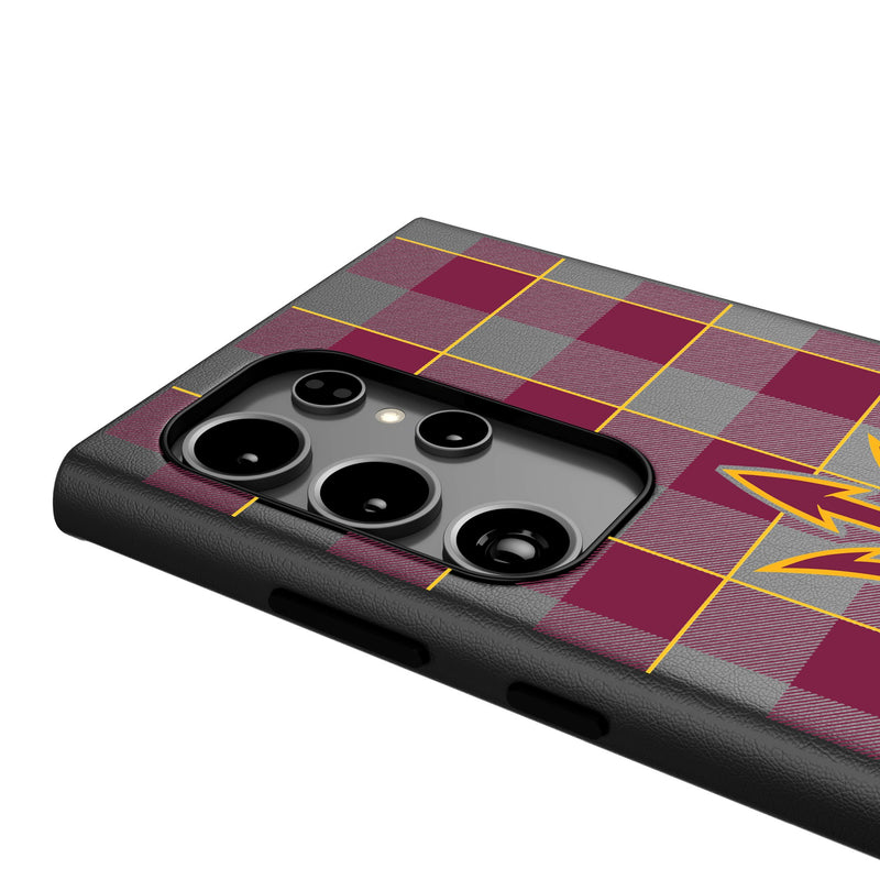 Arizona State University Sun Devils Plaid Galaxy MagSafe Compatible Phone Case Detail.Jpg