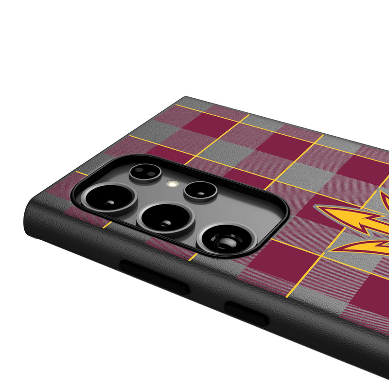Arizona State University Sun Devils Plaid Galaxy MagSafe Compatible Phone Case for Samsung Galaxy Detail.Jpg