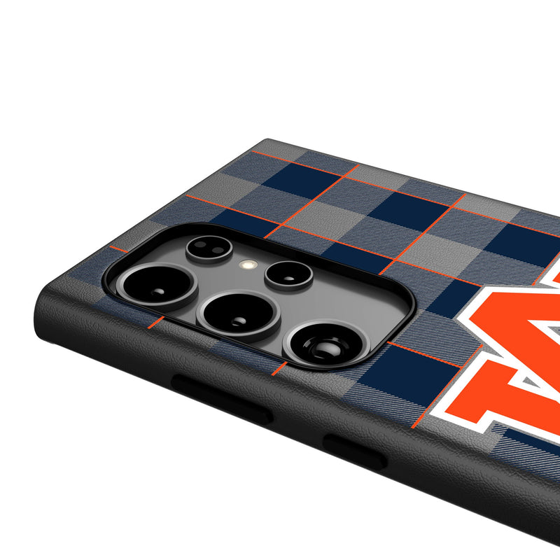 University of Auburn Tigers Plaid Galaxy MagSafe Compatible Phone Case Detail.Jpg