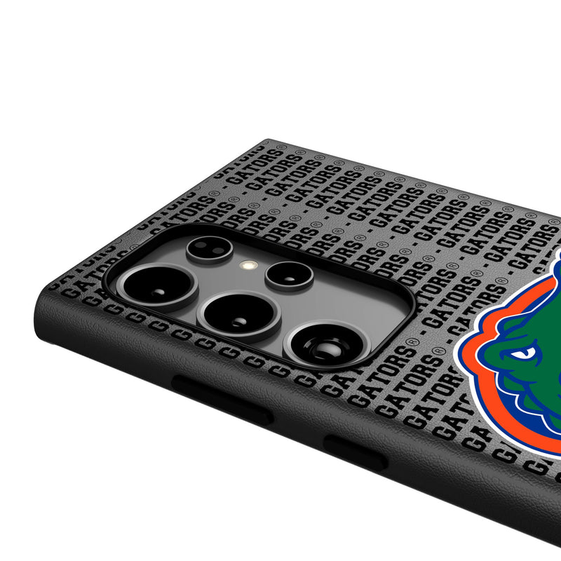 University of Florida Gators Text Backdrop Galaxy MagSafe Compatible Phone Case Detail.Jpg