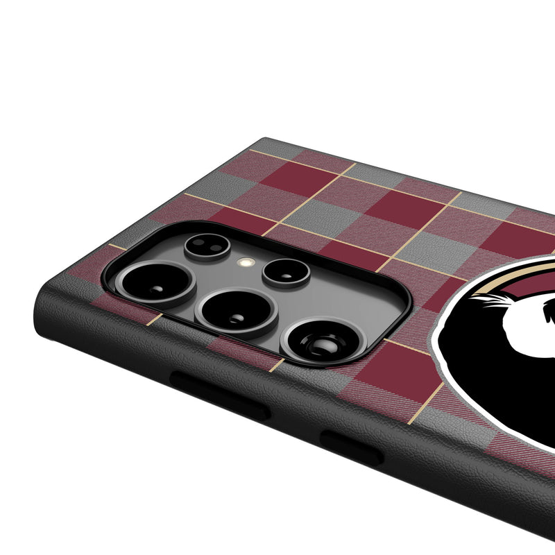 Florida State University Seminoles Plaid Galaxy MagSafe Compatible Phone Case Detail.Jpg