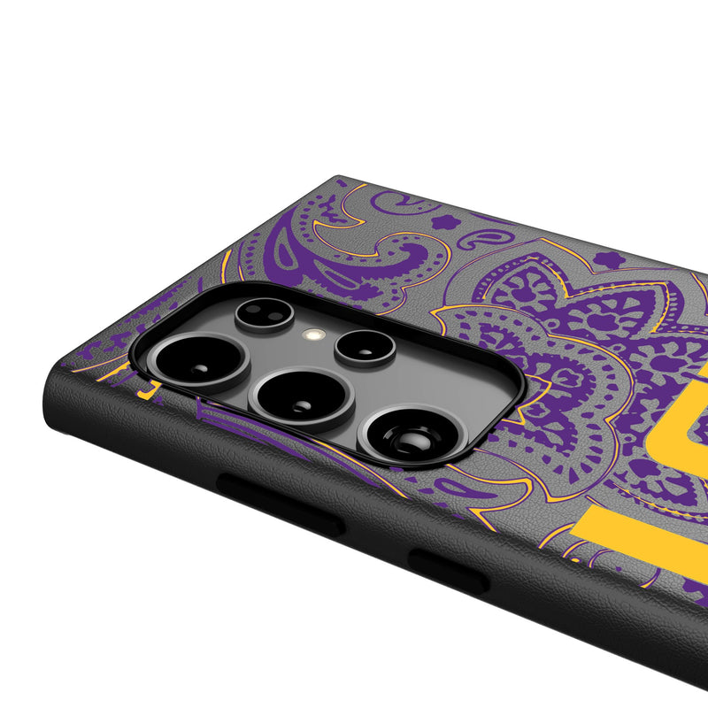 Louisiana State University Tigers Paisley Galaxy MagSafe Compatible Phone Case Detail.Jpg