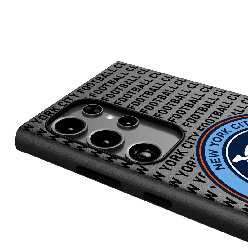 New York City FC  Text Backdrop Galaxy MagSafe Compatible Phone Case Detail.Jpg