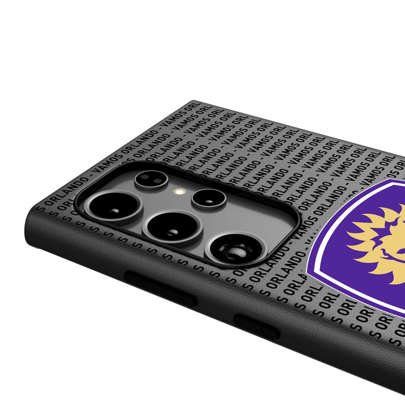 Orlando City Soccer Club  Text Backdrop Galaxy MagSafe Compatible Phone Case Detail.Jpg