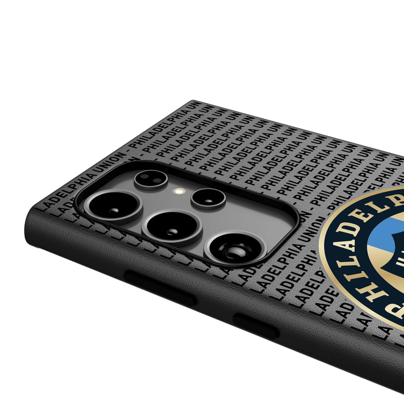 Philadelphia Union   Text Backdrop Galaxy MagSafe Compatible Phone Case Detail.Jpg