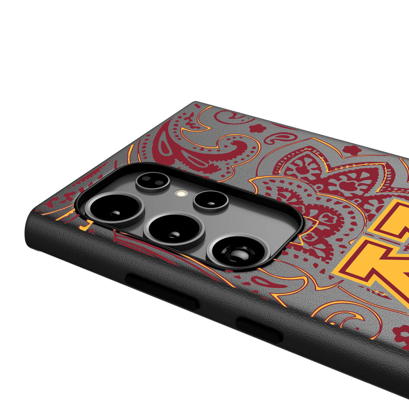 University of Minnesota Golden Gophers Paisley Galaxy MagSafe Compatible Phone Case Detail.Jpg