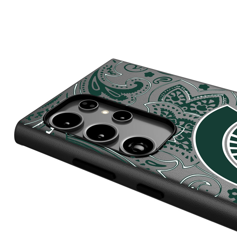 Michigan State University Spartans Paisley Galaxy MagSafe Compatible Phone Case Detail.Jpg