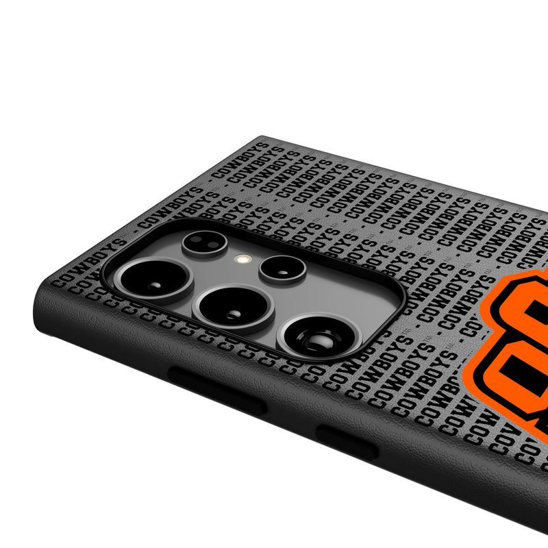 Oklahoma State University Cowboys Text Backdrop Galaxy MagSafe Compatible Phone Case Detail.Jpg