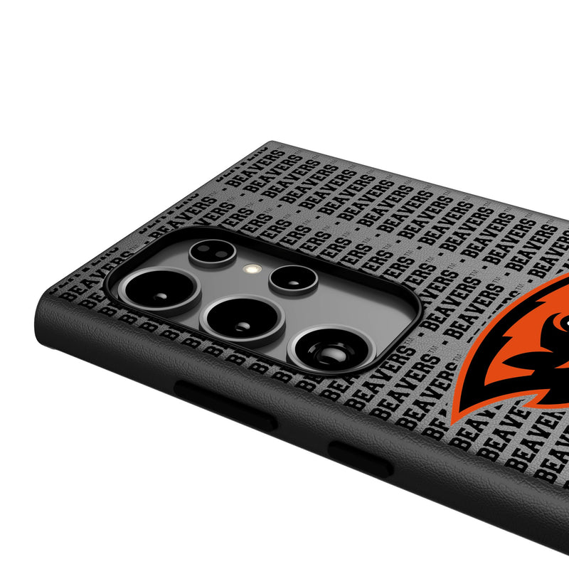 Oregon State University Beavers Text Backdrop Galaxy MagSafe Compatible Phone Case Detail.Jpg