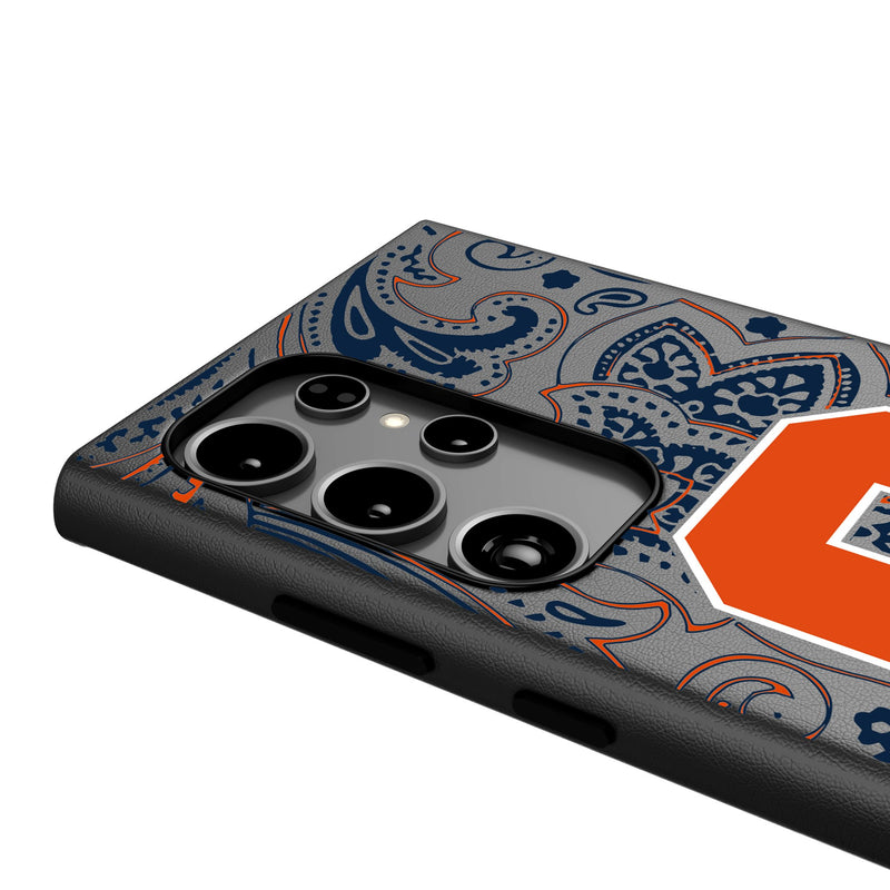 Syracuse University Orange Paisley Galaxy MagSafe Compatible Phone Case Detail.Jpg