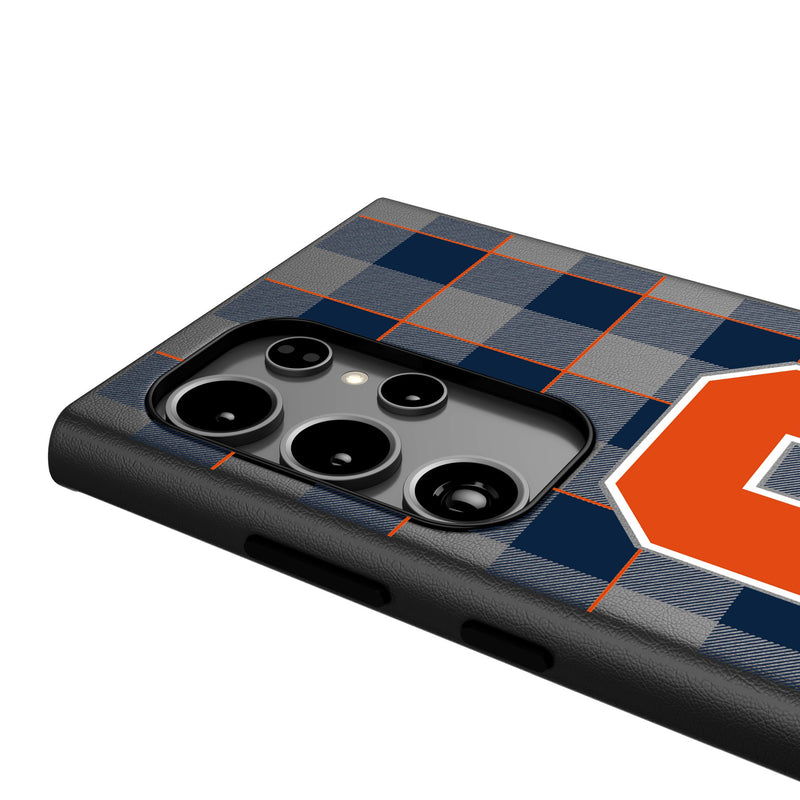 Syracuse University Orange Plaid Galaxy MagSafe Compatible Phone Case Detail.Jpg