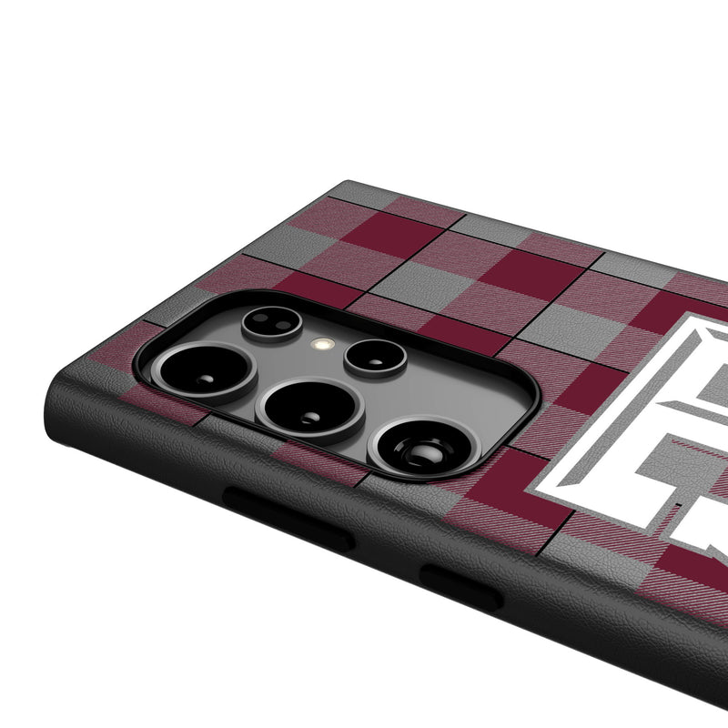 Texas A&M University Aggies Plaid Galaxy MagSafe Compatible Phone Case Detail.Jpg