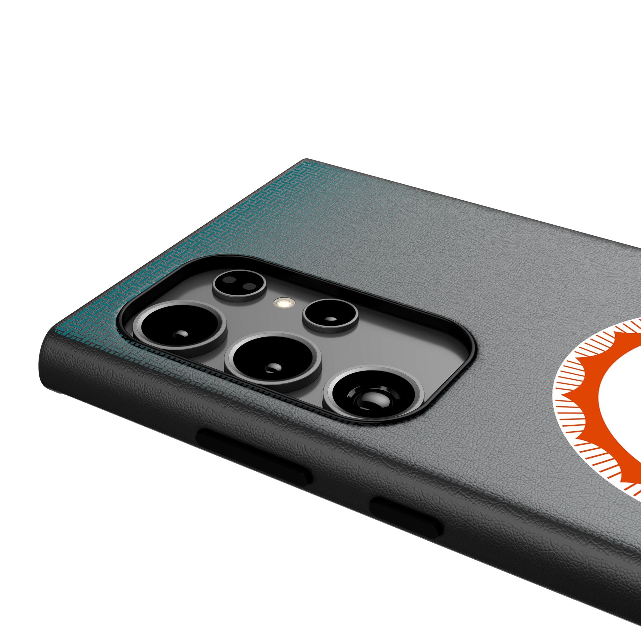 Miami Dolphins 1966-1973 Historic Collection Linen Galaxy MagSafe Compatible Phone Case for Samsung Galaxy Detail.Jpg